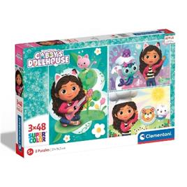 Puzzle 3 x 48 peças Gabbys Dollhouse 25290