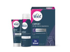 Creme Depilatório Veet Expert Kit Zona Bikini 50+50ml