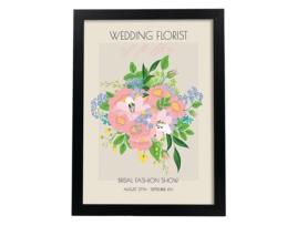 Póster NACNIC com Ilustração de Flores de Casamento 01