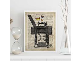 Pósters NACNIC Costurar e Cantar com Imagens de Objetos e Instrumentos Vintage, com Definições Em Espanhol