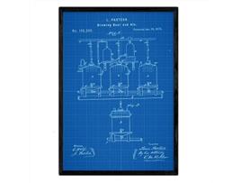 Póster NACNIC Patente com Elaboração de Cerveja. Perda com Design Antigo,