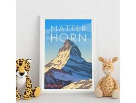 Póster NACNIC Perda de Matterhorn. Estilo Vintage. da Cidade em Cores. Anúncio de Matterhorn