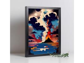 Póster NACNIC Surreal Abstract Ukiyo 19. Status da Arte da Parede para Quarto ou Design da Sala de Estar.
