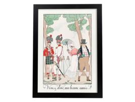 Póster NACNIC Modelo Vintage 095. com As Ilustrações de Arte de George Barbier