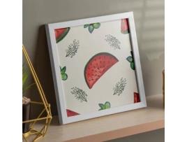 Póster NACNIC Quadrado de Desvio de Sandia. de Frutas e Legumes Quadrados, Ilustrado com Desenhos de Cores.
