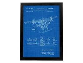 Póster NACNIC Helicoptero Drone Patent 3. Lismina com Design de Patente Antigo