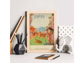 Póster NACNIC Vintage da Ásia. Veado japonês.