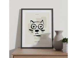 Póster Artemante NACNIC Pop. O gato adora ilustrações artísticas modernas para decoração de interiores.