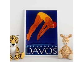 Póster NACNIC Vintage para o pool público de Strandbad Davos Lido.