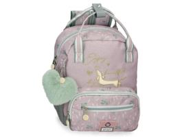 Mochila Escolar ENSO (23 x 28 x 10 - Poliéster - Roxo)