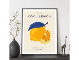 Póster Artemante NACNIC Pop. Ilustrações artísticas modernas de limão fresco para decoração de interiores.