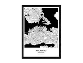 Póster NACNIC con mapa de Auckland Nueva Zelanda (A4)