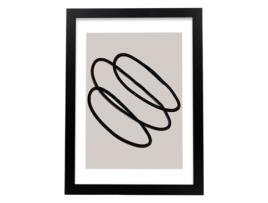 Póster NACNIC com Ilustração da Linha Moderna 01 Estilo Abstrato
