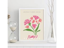 Póster NACNIC com Ilustração de Linha de Base de Design Floral Abstrato