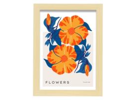 Póster Artemante NACNIC Pop. Ilustrações artísticas modernas do hibisco para decoração de interiores.