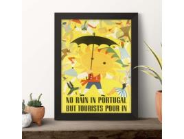 Póster NACNIC Vintage da Europa. Não chove em Portugal.