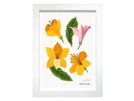 Póster Artemante NACNIC Pop. Flor de trompete Ilustrações artísticas modernas para decoração de interiores.