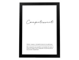 Póster NACNIC com Palavras em Francês. Compartilhando com Definição e Fundo Branco