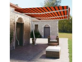 vidaXL Toldo retrátil manual independente 600x350cm laranja e castanho