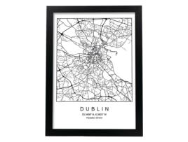 Póster NACNIC O Mapa Do Estilo Nórdico da Cidade de Dublin em Preto e Branco