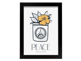 Póster Artemante NACNIC Pop. Flor de la Paz ilustrações artísticas modernas para decoração de interiores.