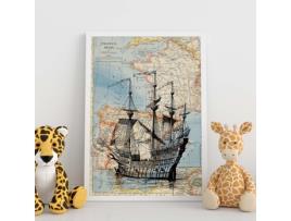 Pôsteres de Objetos Em Mapas. A Safra Mediterrose, Com Design de Objetos Em Mapas Vintage.