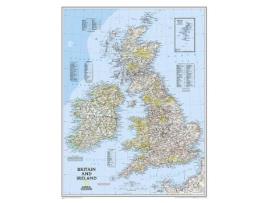 Livro britain and ireland flat map de national geographic maps (inglês)