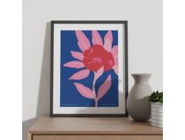 Póster Artemante NACNIC Pop. Zinnia Flor Ilustrações artísticas modernas para decoração de interiores.