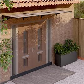 vidaXL Toldo de porta 358,5x90 cm policarbonato preto