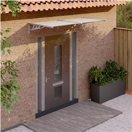 vidaXL Toldo para porta 199x90 cm policarbonato cinzento/transparente