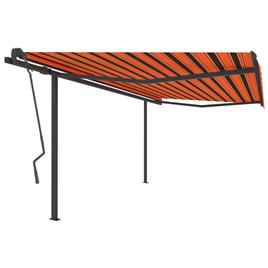 vidaXL Toldo retrátil manual com postes 4x3,5 m laranja e castanho