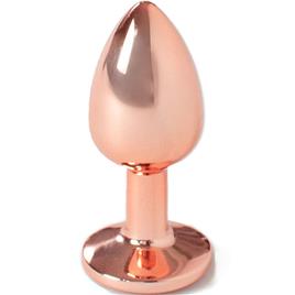 SECRET PLAY - BUTT PLUG DE METAL OURO ROSE TAMANHO PEQUENO 7 CM