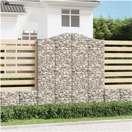 vidaXL Cestos gabião arqueados 6pcs 200x50x220/240cm ferro galvanizado