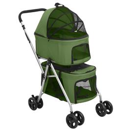 vidaXL Carrinho dobrável cães 2 níveis 83x48x97 cm tecido oxford verde