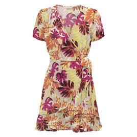Only Vestido curto com estampado folhagem, decote em V