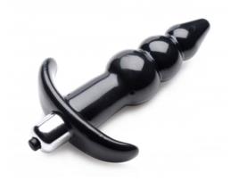 Plugue Anal Vibrante Borbulhante Com Ranhuras Pretas FRISKY