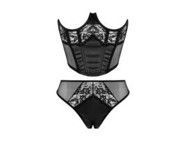 Medio Corpete e Tanga Tiara CHRISTINE LE DUC (XL - Preto)