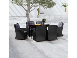 Conjunto de Refeição com 7 Peças (140 x 70 x 74 - Preto)