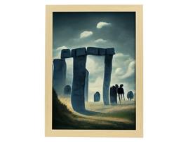 NACNIC Stonehenge Lady No Estilo De T Burton Ilustrações De Monumentos Cidades Países Inspirados Na Arte Gótica E Escura Design A3 Madeira De Madeira