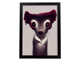 NACNIC Comadreja Flame Style T Burton Ilustrações E Pôsteres De Animais Inspirados Na Arte Gótica E Sombria De Burton A4 Quadro Preto