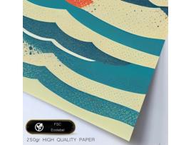 Placa De NACNIC Em Estilo Abstrato Mínimo Oceânico Ilustrações Artísticas Impressionantes E Modernas Em Cores Para Design E Decoração De Interiores A3