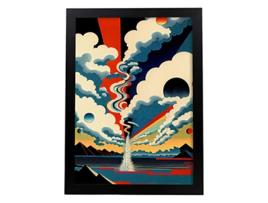 Cartaz NACNIC No Estilo De Arte Japonês Ukiyo Paisagens Abstratas E Surreais Nas Ilustrações Design De Interiores E Decoração A3 Black Frames