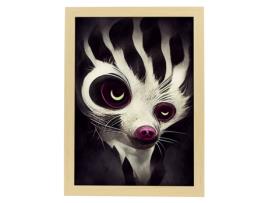 NACNIC Plact Placa Importativa Civeta T Burton Ilustrações E Pôsteres De Animais Inspirados Na Arte Gótica E Sombria De Burton Estrutura De Madeira A4