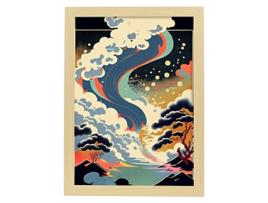 Espuma De Pôster NACNIC No Estilo De Arte Japonês Ukiyo Paisagens Abstratas E Surreais Nas Ilustrações Design De Interiores E Decoração A4 Wood Marcos