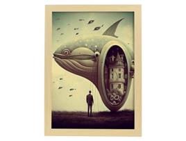 NACNIC Ballena Poster No Surrealismo Cinematográfico Ilustrações E Gravuras De Desenhos Animados Abstratos E Artísticos Para A3 Wood Marcos