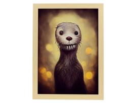 NACNIC Energia Lamina Otter T Burton Ilustrações E Pôsteres De Animais Inspirados Na Arte Gótica E Sombria De Burton Estrutura De Madeira A4