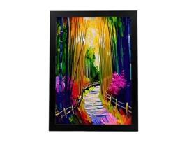 NACNIC Ashiyama Florest Poster No Estilo De Pintura De Óleo Ilustrações De Monumentos E Cidades Em Estilo Fotográfico Em Cores A3 Black Frames