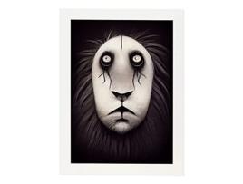 NACNIC Plact Energy Lion Style T Burton Ilustrações E Pôsteres De Animais Inspirados Na Arte Gótica E Sombria De Burton A3 Marco Blanco