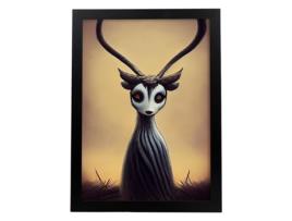NACNIC Friendly Gazella Plate Style T Burton Ilustrações E Pôsteres De Animais Inspirados Na Arte Gótica E Sombria De Burton A4 Quadro Preto