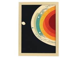 Placa De NACNIC No Estilo Abstrato Da Lua Ilustrações Artísticas Impressionantes E Modernas Em Cores Para Estrutura De Madeira A4